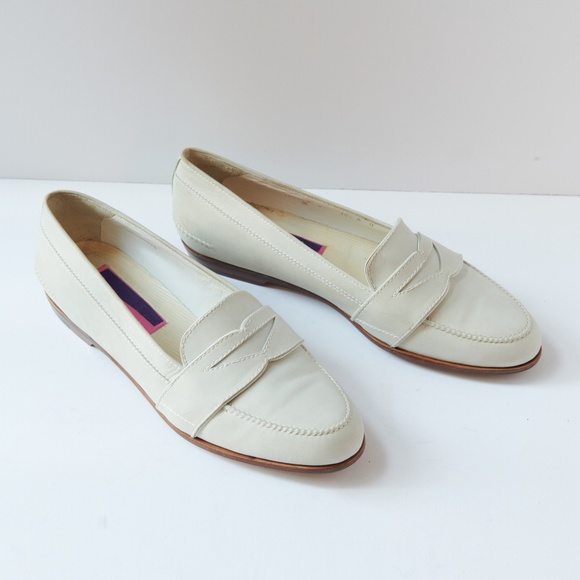 80s - SUSAN BENNIS - WARREN EDWARDS - Loafers - Men\'s - 10.5 - Wht - Leather